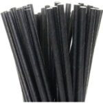 Bombilla Papel Negro 12 Uni