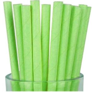 Bombilla Papel Verde Metalizada 12 Uni