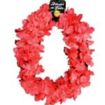 Collar Flúor Hawaiano Rojo 3 Uni