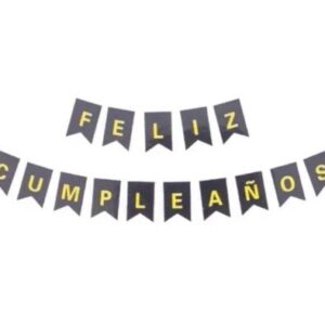 Guirnalda Feliz Cumpleaños Negro