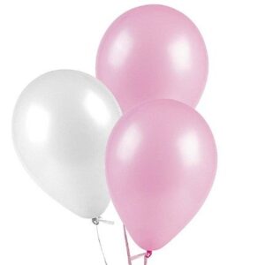 Globo Liso #9 Rosado/Blanco 25 Uni