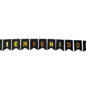 Guirnalda Bienvenidos Negro/Dorado