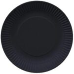 Plato Cartón 18 Cm Negro 10 Uni