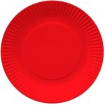 Plato Cartón 18 Cm Rojo 10 Uni