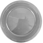 Plato Plástico 18 Cm Plateado 10 Uni