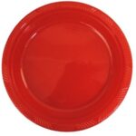 Plato Plástico 18 Cm Rojo 10 Uni