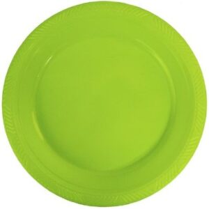Plato Plástico 18 Cm Verde Lima 10 Uni