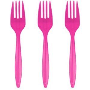 Tenedor Plástico Fucsia 20 Uni