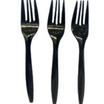 Tenedor Plástico Negro 20 Uni