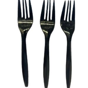 Tenedor Plástico Negro 20 Uni