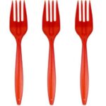 Tenedor Plástico Rojo 20 Uni