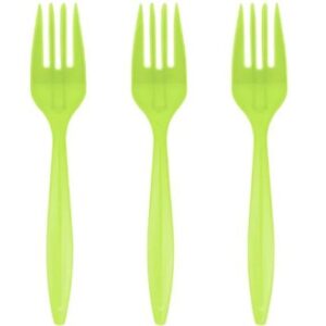 Tenedor Plástico Verde 20 Uni