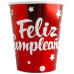 Vaso Feliz Cumpleaños Rojo 6 Uni