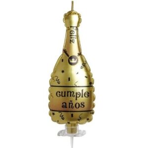Vela Champagne Feliz Cumpleaños