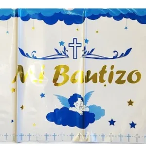 Mantel Mi Bautizo Celeste 127x183cm 1 Uni