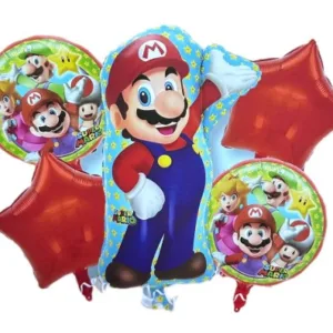 Set Globos Mario Bros 5 Piezas