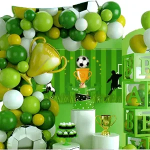 Set Decoración Globos Futbol + Pendon 93 Piezas