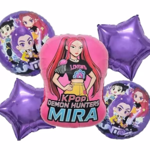Set Globos Guerreras K-pop Mira 5 Piezas